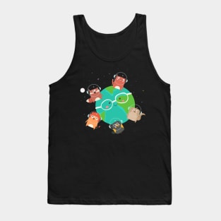 Cute animals in space - Friends stick together Tank Top